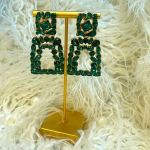 Rhinestone Decor Geometric Design Earrings